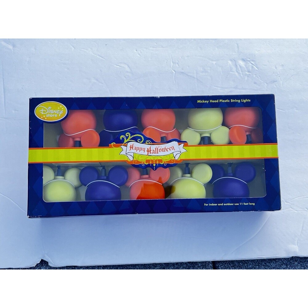 Disney Store Mickey Head Halloween String Lights Y2K NIB 11 Ft